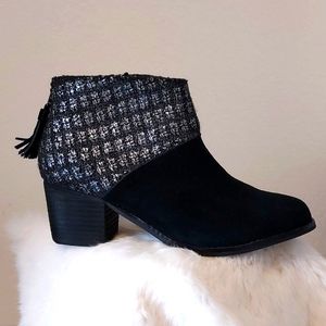 Womens Tom's Black Suede Booties